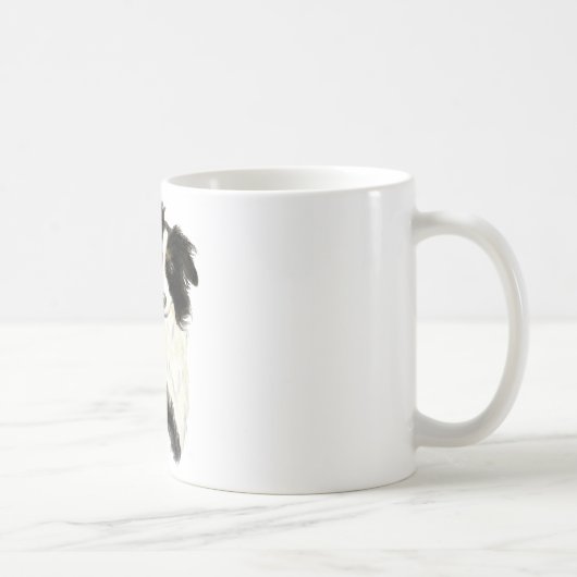 Mug Nom personnalisé texte Bordure Collie chien animal (Droite)