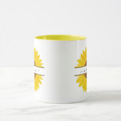Mug Nom personnalisé Tournesol Monogramme Fractionné e (Centre)
