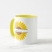 Mug Nom personnalisé Tournesol Monogramme Fractionné e (Devant gauche)
