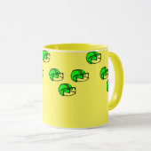 Mug Nom personnalisé vert casque de football jaune (Devant droit)