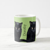 Mug Nom personnalisé vraie par photo de chat noir (Devant droit)