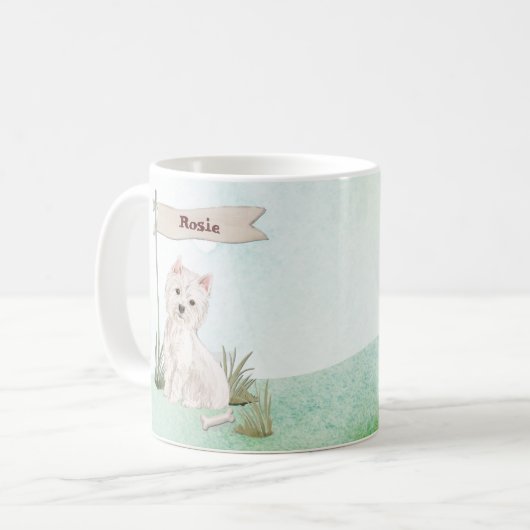 Mug Nom personnalisé Westie chien animal de compagnie (Devant gauche)