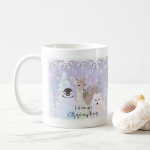 Mug Nom personnalisé Winter Wonderland Arctic Animaux