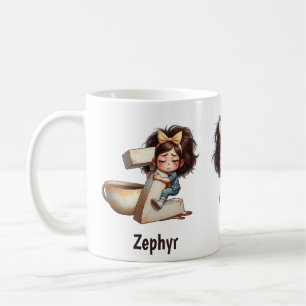 Mug Nom personnalisé & Z Matin endormi Plaid Personnag