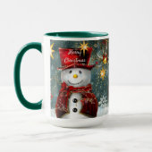 Mug Nom Personnaliser Noël Cadeau mignon Snowman (Gauche)