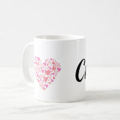 Mug Nom personnel avec coeur (Devant gauche)