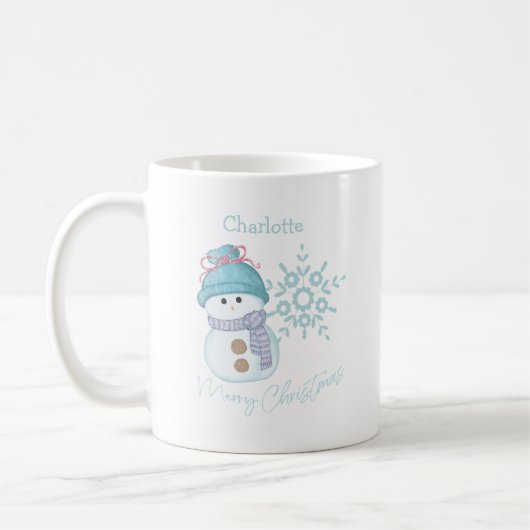 Mug Nom personnel de Christmas Snowman (Gauche)