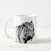 Mug Nom personnel de croquis blanc de noir de tigre (Gauche)