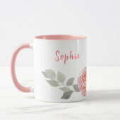 Mug Nom personnel Delicate Pastel Fleurs d'aquarelle (Gauche)