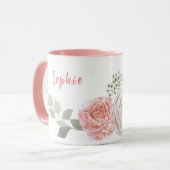Mug Nom personnel Delicate Pastel Fleurs d'aquarelle (Devant gauche)