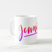 Mug Nom personnel en lettres Jennifer (Devant gauche)