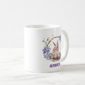 Mug Nom personnel Funny Bunny Happy Pâques (Devant droit)