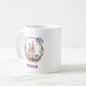 Mug Nom personnel Funny Bunny Happy Pâques (Devant gauche)