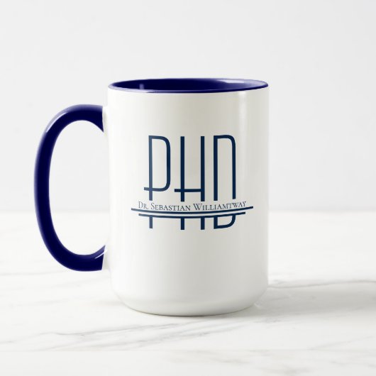 Mug Nom PhD bleu (Gauche)