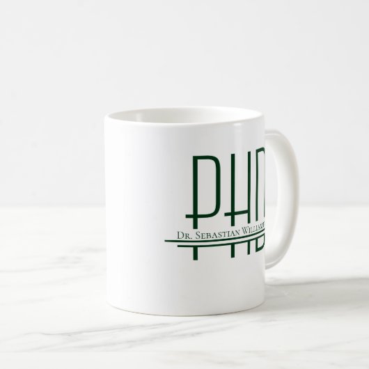 Mug Nom PhD vert (Devant droit)