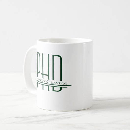 Mug Nom PhD vert (Devant gauche)