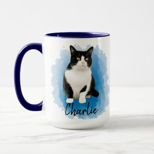 Mug Nom photo de chat personnalisé Kitty Lovers Propri (Gauche)
