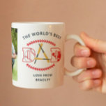 Mug Nom photo personnalisé du meilleur papa du monde<br><div class="desc">World's Best Dad Baseball Custom Photo Name Coffee Mugs présente une de vos photos préférées avec le texte "The World's best dad" dans le script moderne et votre texte personnalisé dans le centre. Personnalisé en modifiant le texte dans les zones de texte fournies et en ajoutant votre photo. CONSEIL PHOTO...</div>
