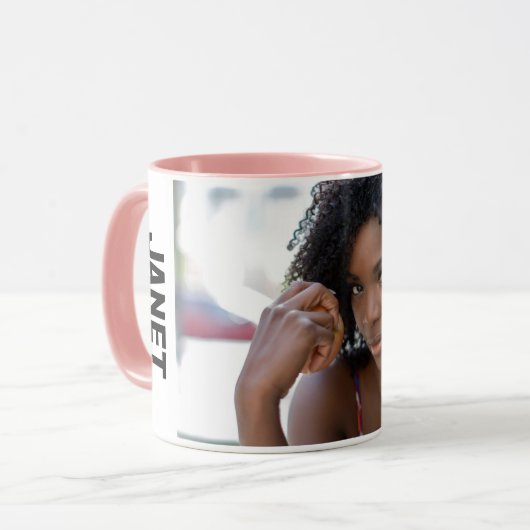 Mug Nom photo personnalisé mignon (Devant gauche)