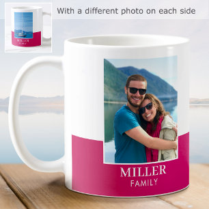 Mug Nom photo personnalisé Pink Modern