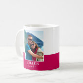 Mug Nom photo personnalisé Pink Modern (Devant gauche)