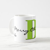 Mug Nom, pierre de naissance août Péridot | Joyeux Noë (Devant gauche)