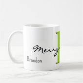 Mug Nom, pierre de naissance août Péridot | Joyeux Noë (Gauche)