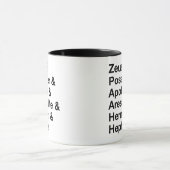 Mug Nom Pile des 12 dieux de la mythologie grecque (Centre)