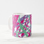 Mug Nom Pink Purple Turquoise Formes Candy Lignes Abst (Devant gauche)