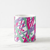 Mug Nom Pink Purple Turquoise Formes Candy Lignes Abst (Centre)