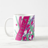 Mug Nom Pink Purple Turquoise Formes Candy Lignes Abst (Gauche)