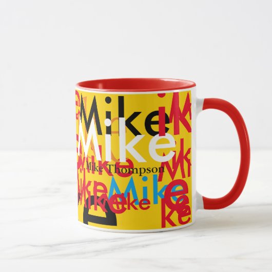 Mug nom pop couleur motif personnalisé (Droite)