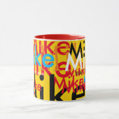 Mug nom pop couleur motif personnalisé (Centre)