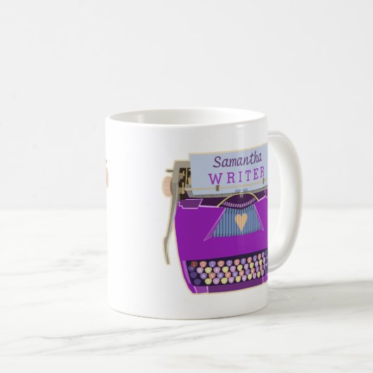 Mug Nom pourpre moderne mignon d'auteur de machine à (Devant droit)