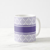 Mug Nom pourpre violet de coutume de motif de damassé (Devant droit)