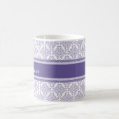 Mug Nom pourpre violet de coutume de motif de damassé (Centre)