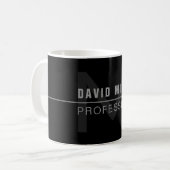 Mug Nom professionnel gris foncé moderne (Devant gauche)