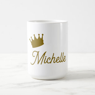 Mug Nom propre Créatif Tendance Couleur Or Script