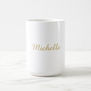 Mug Nom propre Créatif Tendance Couleur Or Script