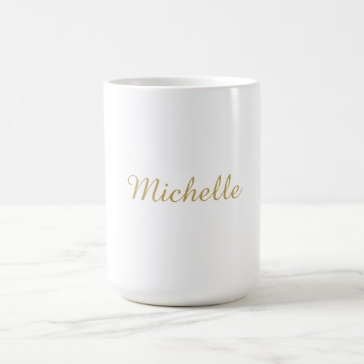 Mug Nom propre Créatif Tendance Couleur Or Script (Centre)
