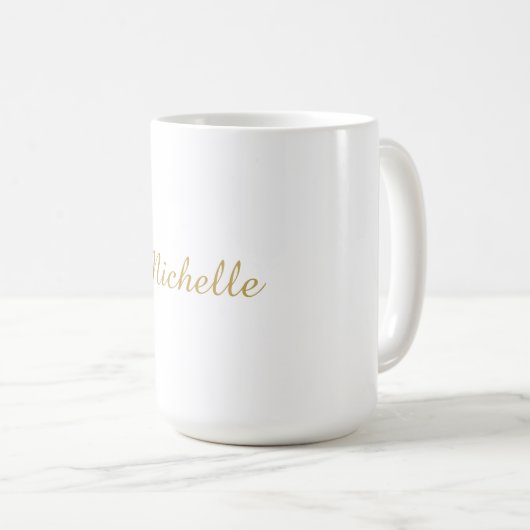 Mug Nom propre Créatif Tendance Couleur Or Script (Devant droit)