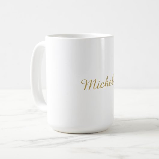 Mug Nom propre Créatif Tendance Couleur Or Script (Devant gauche)