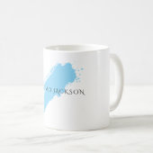 Mug Nom propre Décoratif Chic Simple Bleu Blanc (Devant droit)