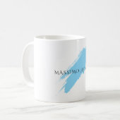 Mug Nom propre Décoratif Chic Simple Bleu Blanc (Devant gauche)