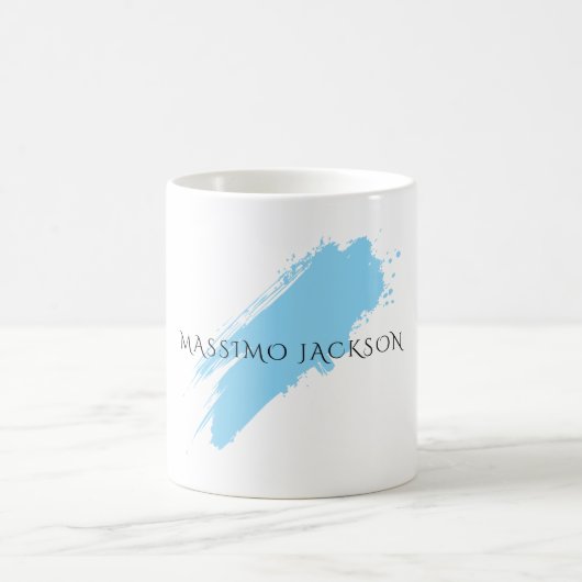 Mug Nom propre Décoratif Chic Simple Bleu Blanc (Centre)