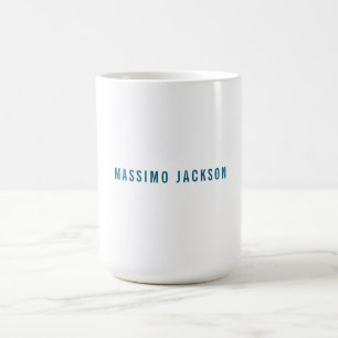 Mug Nom propre Décoratif Chic Simple Bleu Blanc