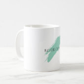 Mug Nom propre Décoratif Chic Simple Bleu Blanc (Devant gauche)