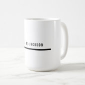 Mug Nom propre Décoratif Chic Simple Uni Noir Blanc (Devant droit)