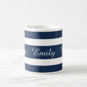 Mug Nom Rayures Bleues Modernes (Centre)
