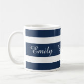 Mug Nom Rayures Bleues Modernes (Gauche)